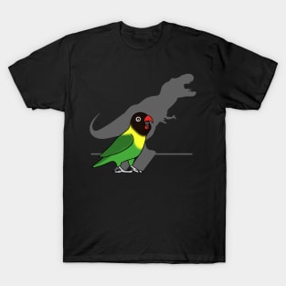 T-Rex Shadow Black Masked Green Lovebird T-Shirt